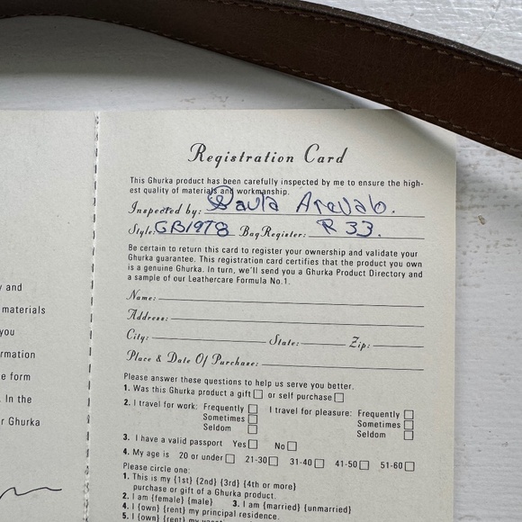 Ghurka Vintage No. 19 "The Pouch" khaki twill and leather purse - Picture 8 of 9